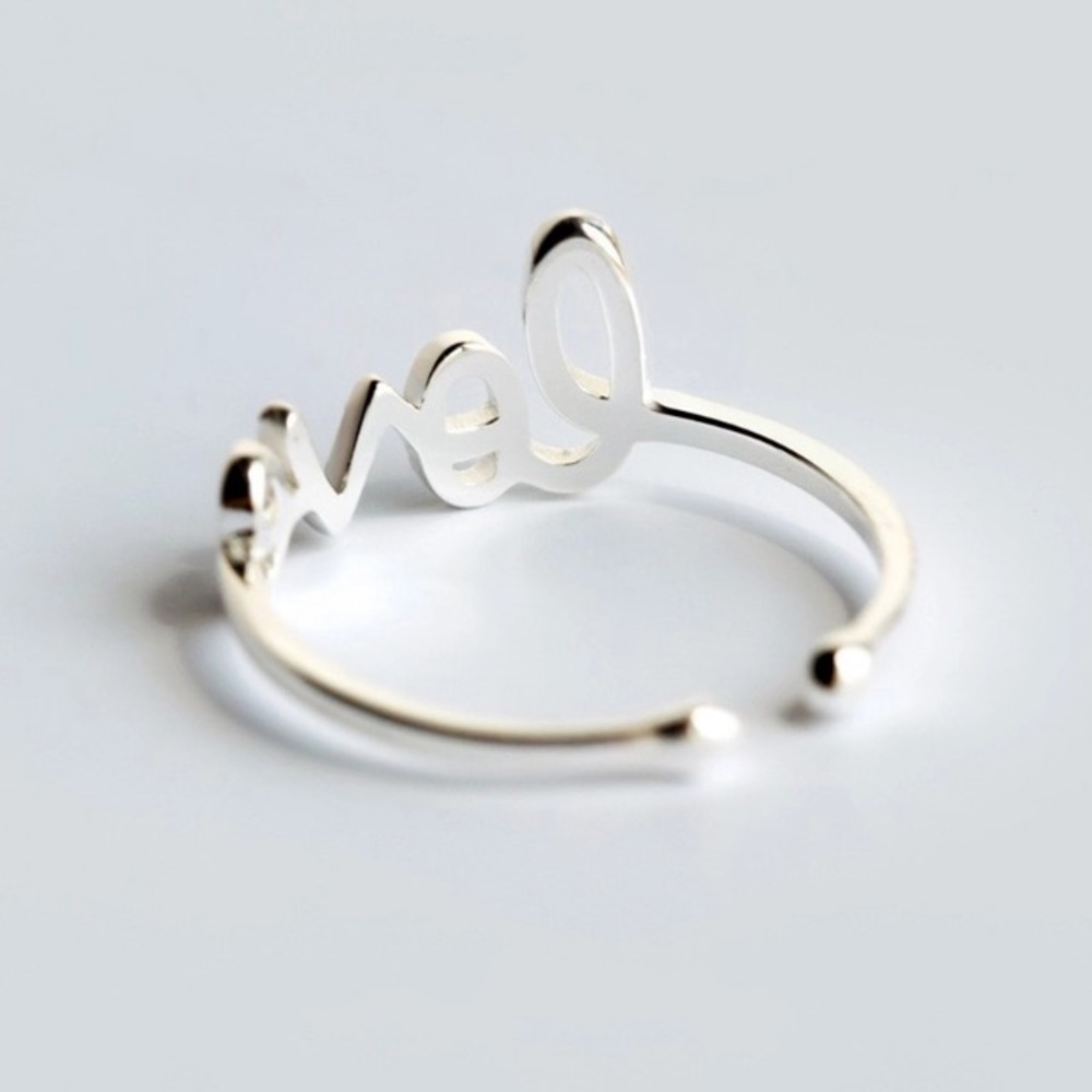 NEW!💙💎ADORABLE!💗LOVE💍RING💗925 STERLING SILVER - Picture 4 of 7